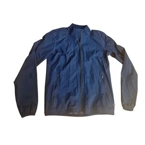 Aether Apparel Womens Navy Blue Full Zip Technical Windbreaker Jacket Size 1